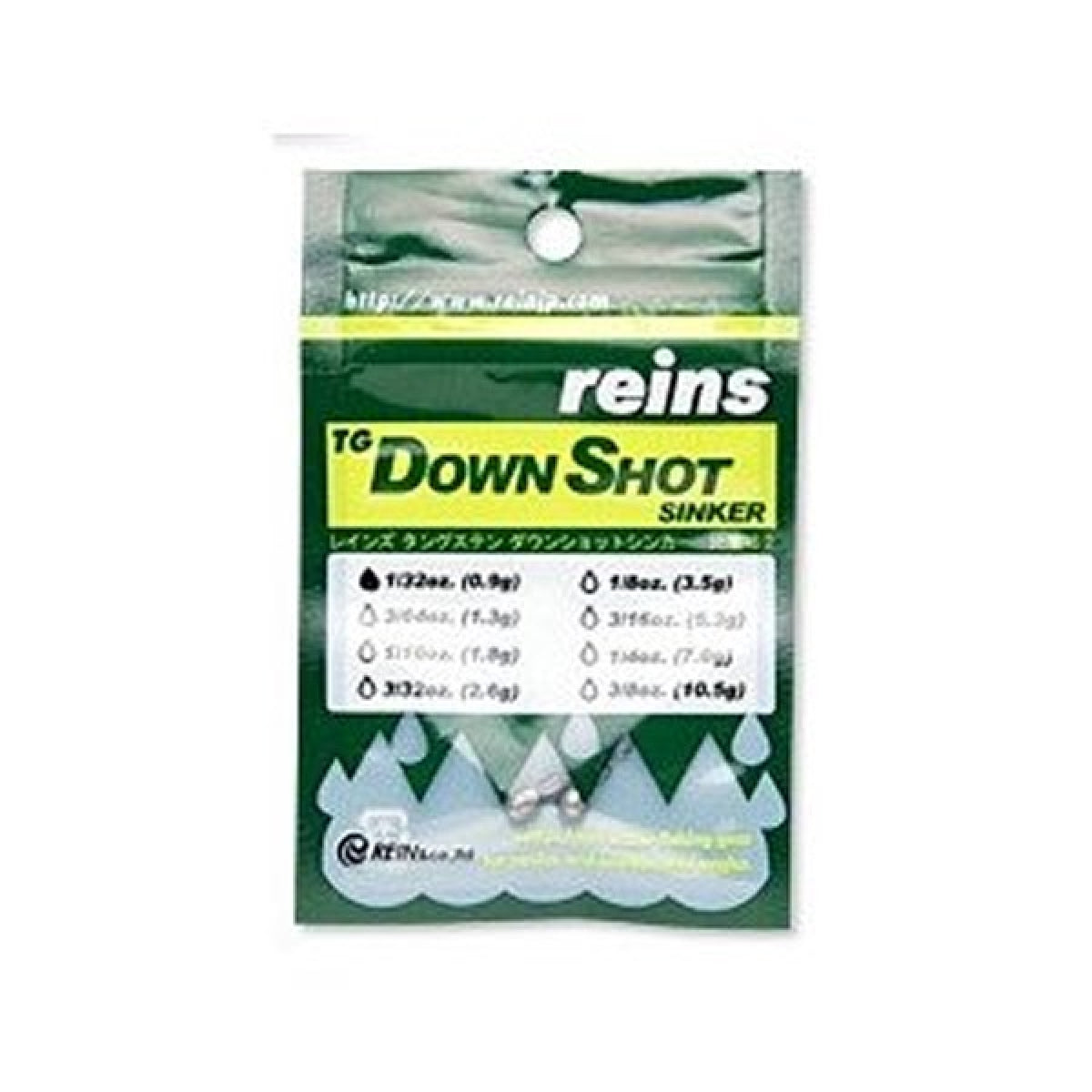 reins TG DOWN SHOT SINKER 3/16oz (3pce/pack)