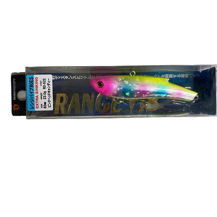 BASSDAY RANGE VIB 80ES 80mm, 23.0g SINKING RD-522 PINK HEAD CANDY