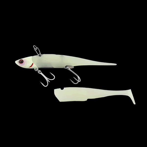 JACKALL BIGBACKER SOFT VIB 28g 115mm : 28g Fast Sinking SUPER GLOW