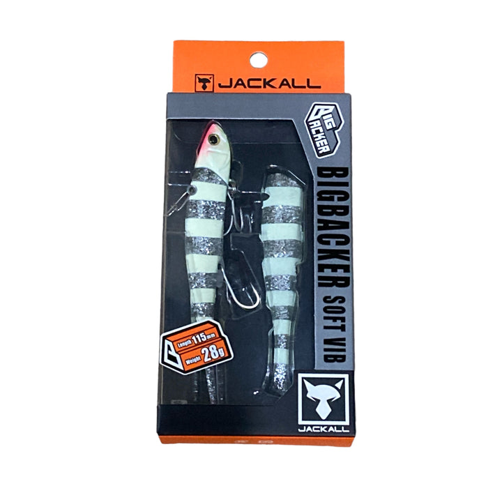 JACKALL BIGBACKER SOFT VIB 28g 115mm : 28g Fast Sinking TACHIUO GLOW STRIPES