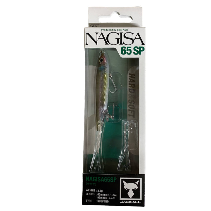 JACKALL NAGISA 65SP 65mm : 3.8g Suspend HALF MIRROR WAKASAGI