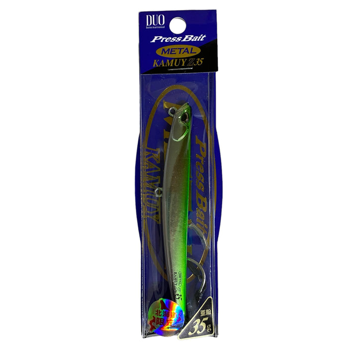 DUO PRESS BAIT METAL KAMUY Z35 105mm : 35g GREEN BACK SILVER