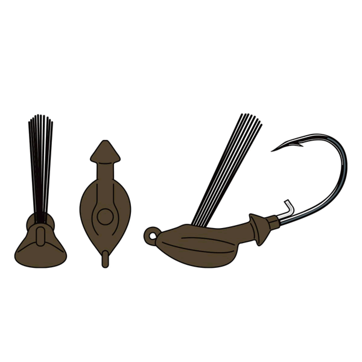 deps FLAT BACK JIG 3/8oz Silicone Skirt #26 FIRE EDGE