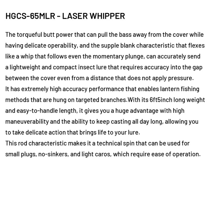 deps SIDEWINDER SPINNING MODEL HGCS-65MLR - LASER WHIPPER (1 piece Spinning)