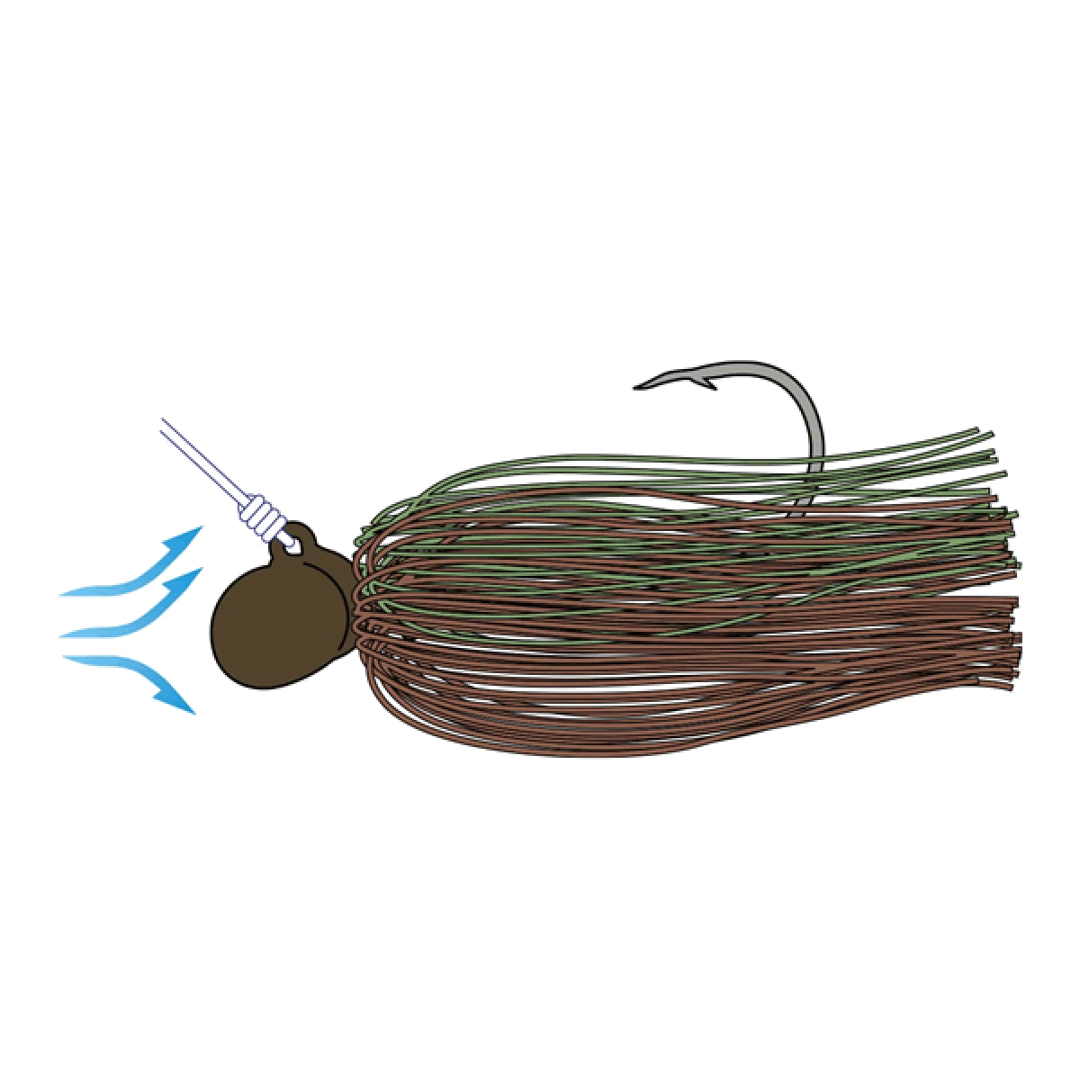 deps HYPER FOOTBALL JIG 1oz Silicone Skirt #56 GOLDEN SHINER