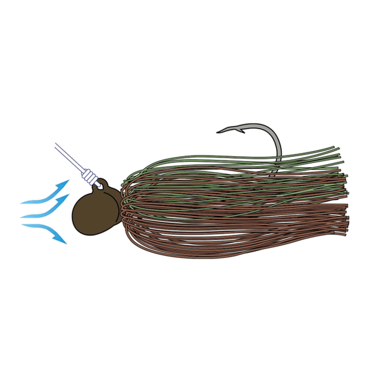 deps HYPER FOOTBALL JIG 1oz Silicone Skirt #56 GOLDEN SHINER