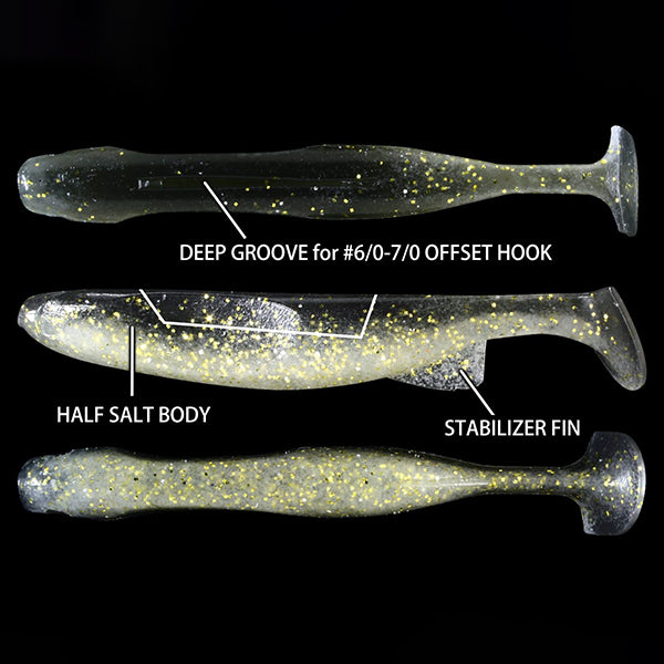 deps BUMBLE SHAD 6" (5 pcs/pack) #103 SMOKE PEPPER CLEAR
