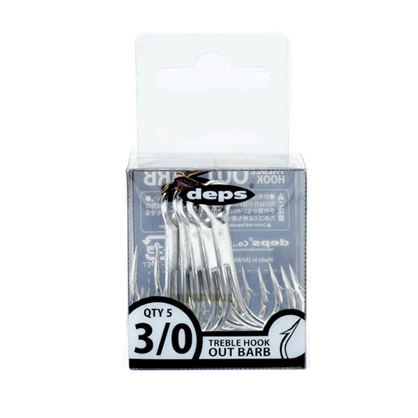 deps TREBLE HOOK OUT BARB #3/0 (1 pcs/pack) SUZU COAT