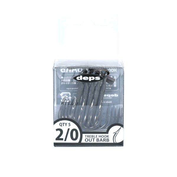 deps TREBLE HOOK OUT BARB #2/0 (1 pcs/pack) FUSSO COAT