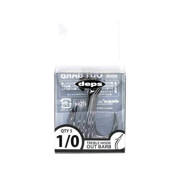 deps TREBLE HOOK OUT BARB #1/0 (1 pcs/pack) SUZU COAT