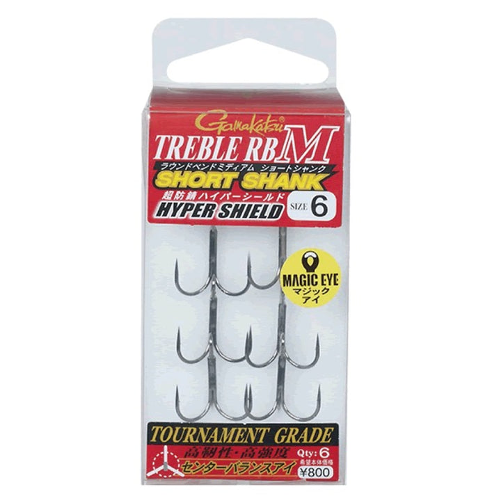 Gamakatsu TREBLE RB M SHORT SHANK (Hyper Shield) #4 (6 pcs/pack)