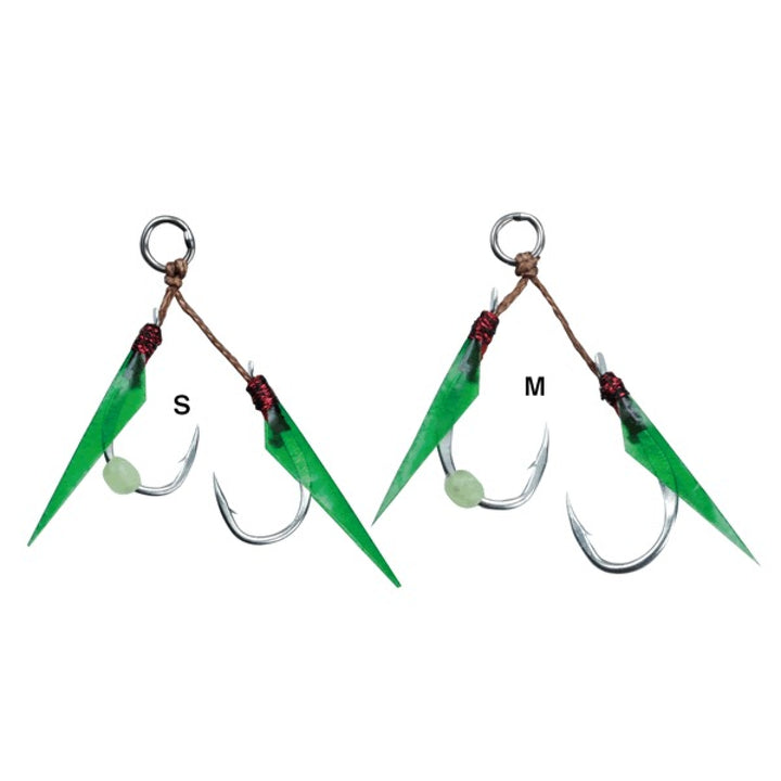 Gamakatsu ASSIST HOOK SLJ WITH SKIN S GA026 (2 pcs/pack) GREEN