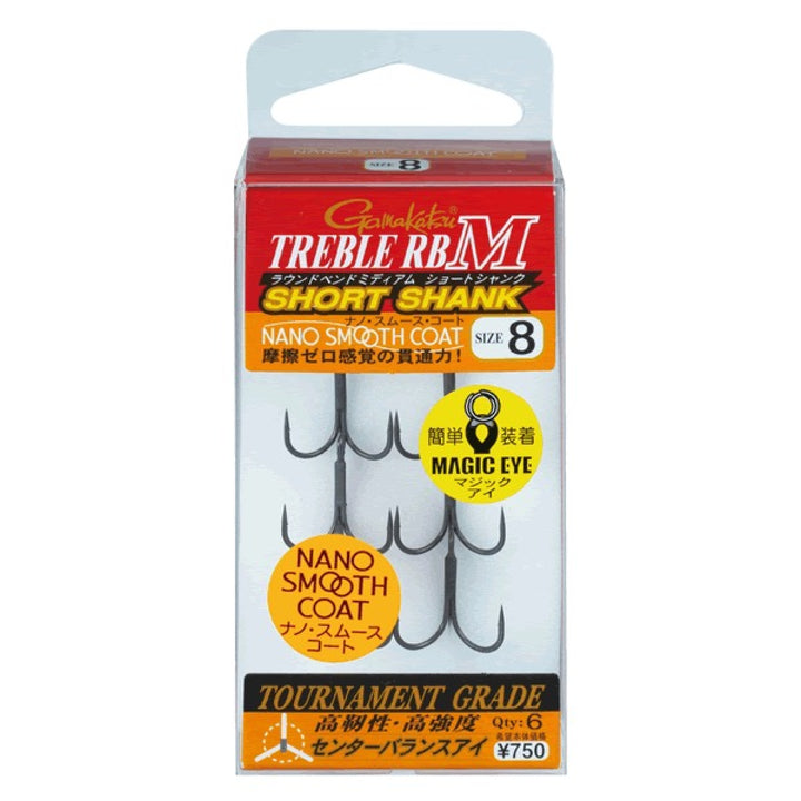 Gamakatsu TREBLE RB M SHORT SHANK (NSC) #4 (6 pcs/pack)