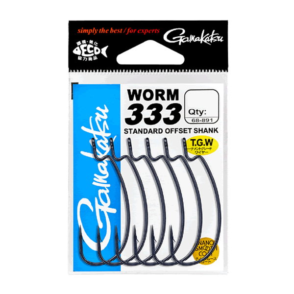 Gamakatsu WORM 333 #2/0 (6 pcs/pack) NANO SMOOTH COAT