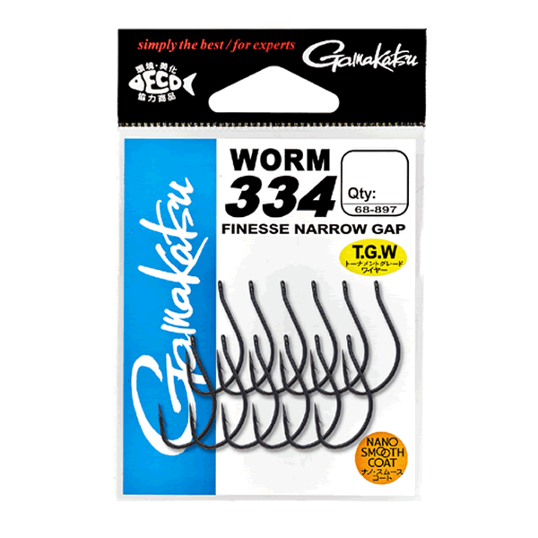 Gamakatsu WORM 334 #6 (15 pcs/pack) NANO SMOOTH COAT