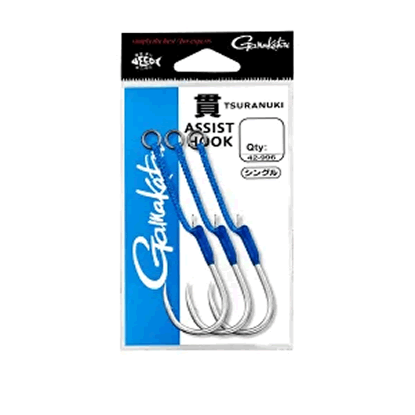 Gamakatsu Assist Hook TSURANUKI 480 Single #6/0 (2 sets/pack) SILVER
