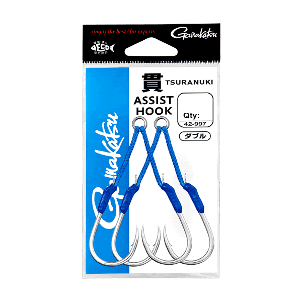 Gamakatsu Assist Hook TSURANUKI 480 Single #2/0 (2 sets/pack) SILVER