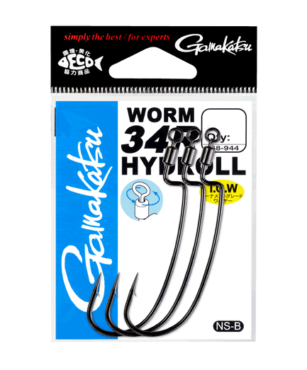 Gamakatsu WORM 34R HYDROLL #4/0 (3 pcs/pack) NSB