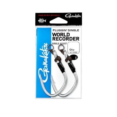 Gamakatsu PLUGGIN' SINGLE WORLS RECORDER #8/0 (2 sets/pack) SILVER