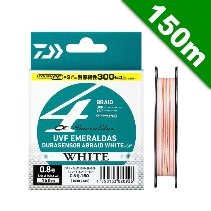 DAIWA UVF EMERALDAS DURA SENSOR X4 WHITE + Si2 #0.8 (14 lb) - 150m PE WHITE