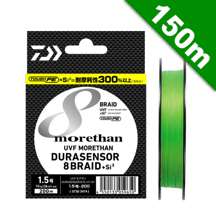 DAIWA UVF MORETHAN DURASENSOR X8+Si2 #0.6 (11 lb) - 150m PE LIME GREEN + MARKING