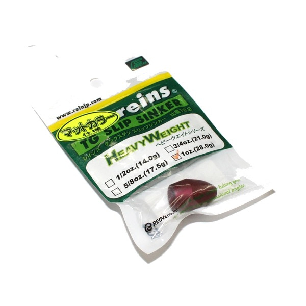 reins TG COLOR SLIP SINKER 1oz (1pce/pack) GREEN PUMPKIN