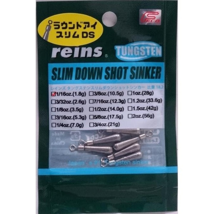 reins TG ROUND EYE SLIM DOWN SHOT SINKER 1/16oz (6pce/pack)