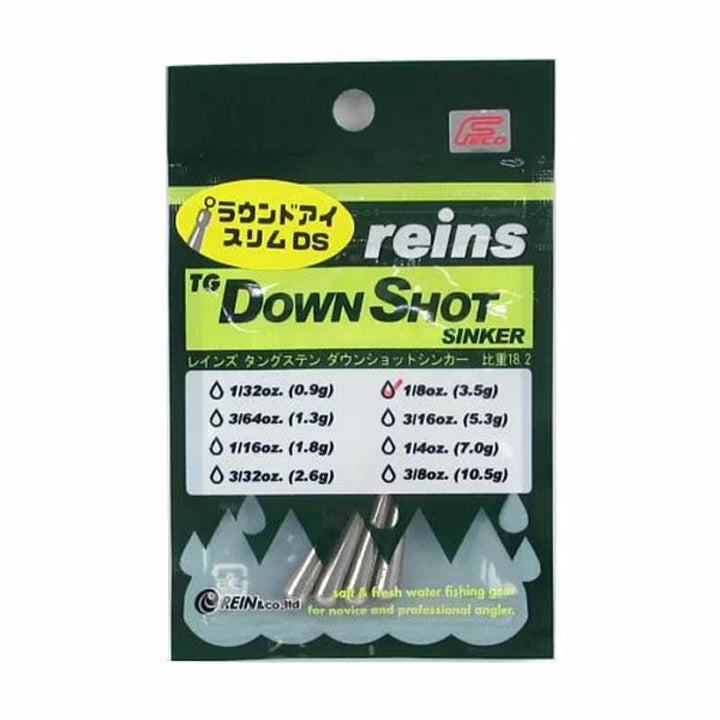 reins TG ROUND EYE SLIM DOWN SHOT SINKER 1/8oz (4pce/pack)