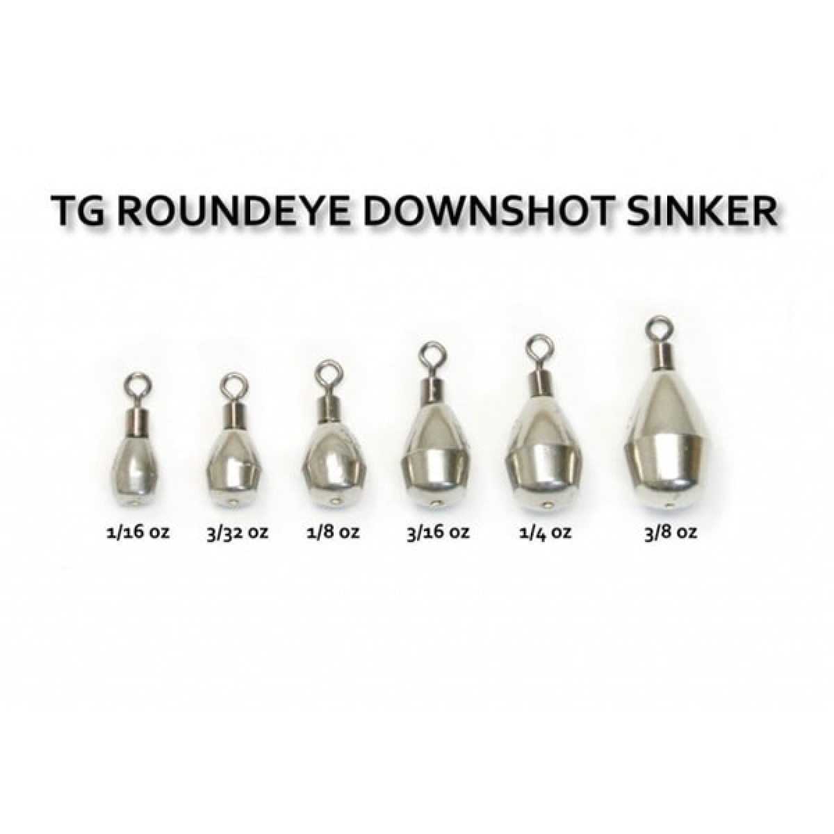reins TG ROUND EYE DOWN SHOT SINKER 1/16oz (5pce/pack)