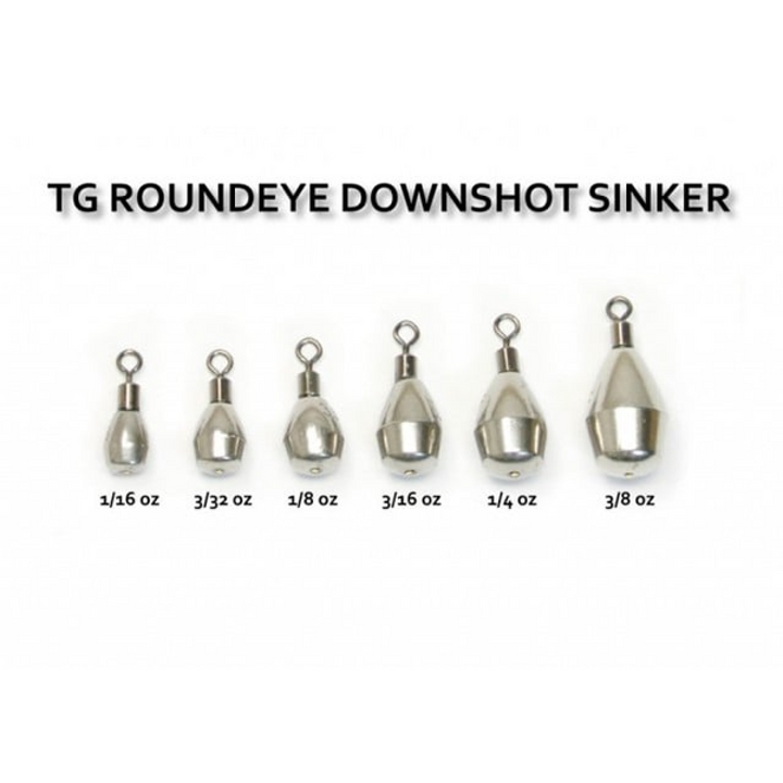 reins TG ROUND EYE DOWN SHOT SINKER 3/32oz (4pce/pack)