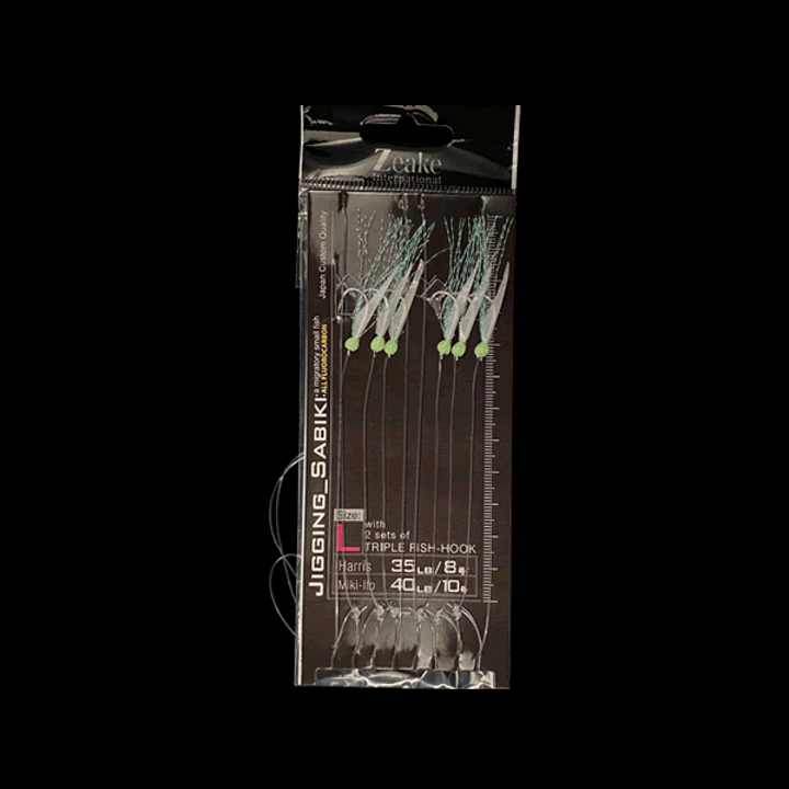 Zeake JIGGING SABIKI SET #6 : L (2 sets/pack) AURORA TINSEL