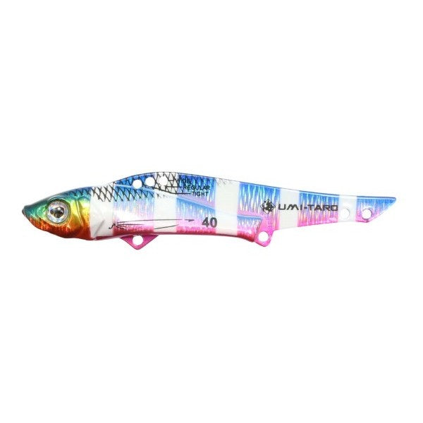 issei UMITARO SPEED SARDINE URUME VIB 40g 93mm : 40g #035 BLUE PINK ZEBRA GLOW