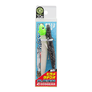 ECOGEAR 3D JIG HEAD (WITH PLASTIC WORM) 14.0g (1 pcs/pack + POWER SHAD 4" - 2pcs)