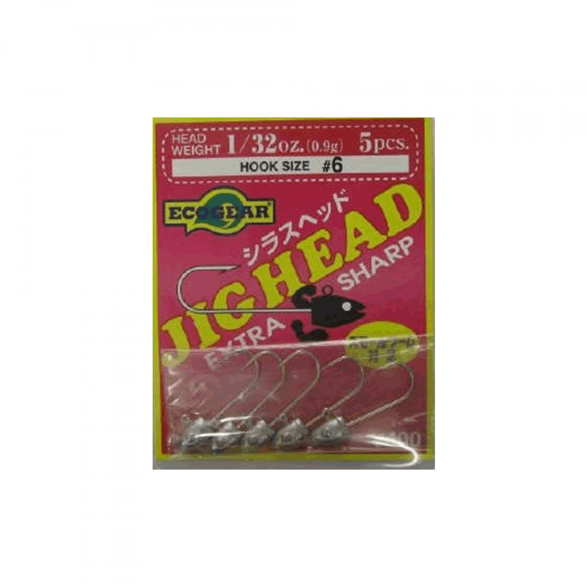 ECOGEAR SHIRASU HEAD #6 - 1/32oz (0.9g) (5 pcs/pack)