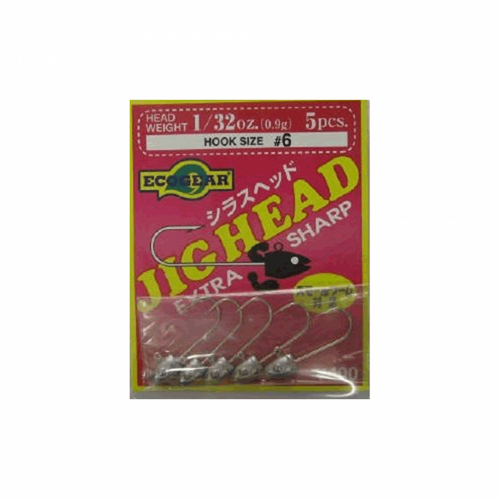 ECOGEAR SHIRASU HEAD #6 - 1/32oz (0.9g) (5 pcs/pack)