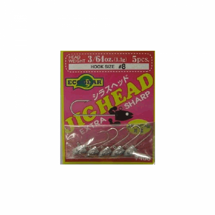 ECOGEAR SHIRASU HEAD #8 - 3/64oz (1.3g) (5 pcs/pack)
