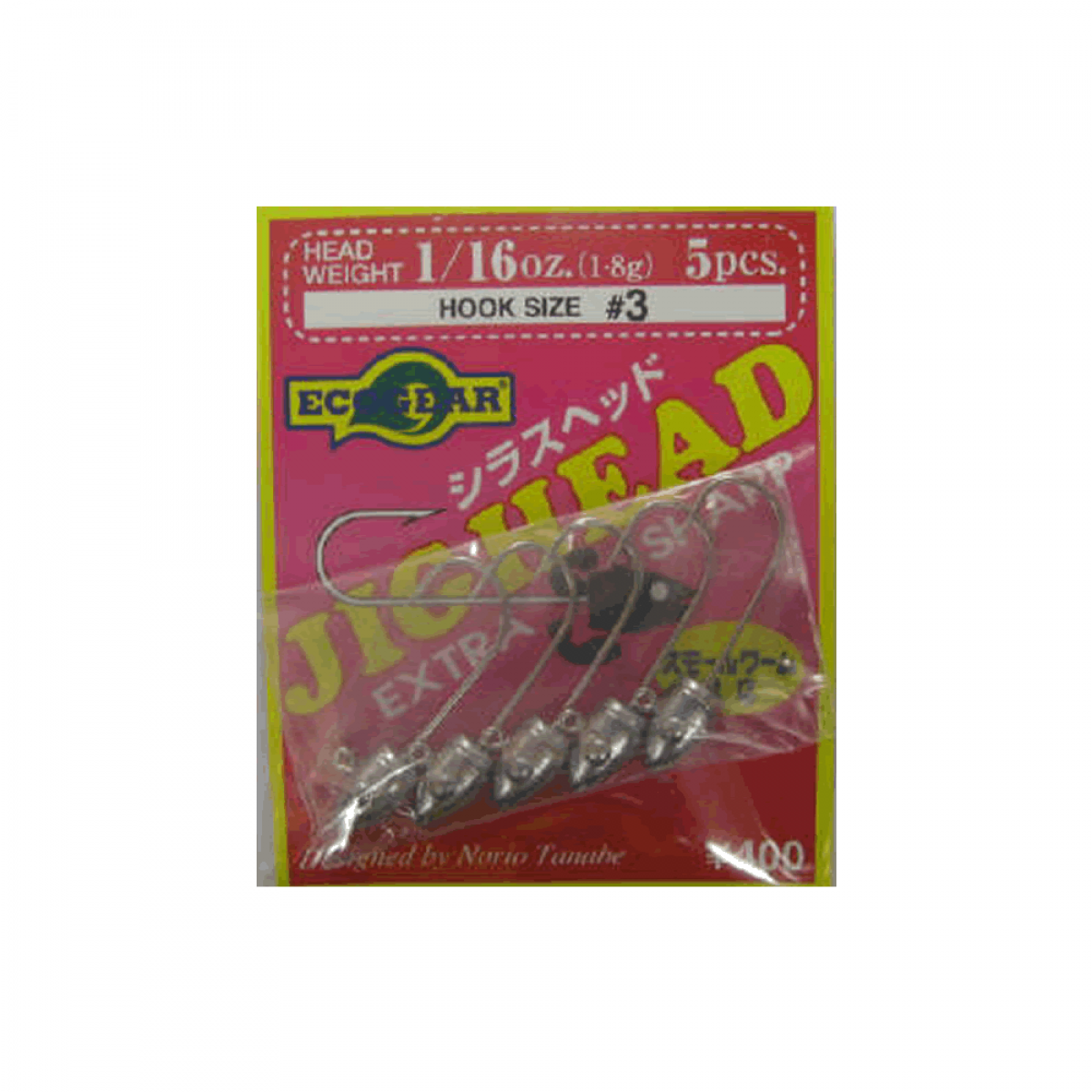 ECOGEAR SHIRASU HEAD #3 - 1/16oz (1.8g) (5 pcs/pack)