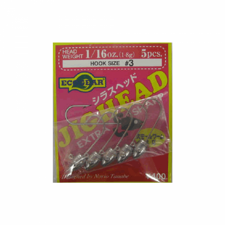 ECOGEAR SHIRASU HEAD #3 - 1/16oz (1.8g) (5 pcs/pack)