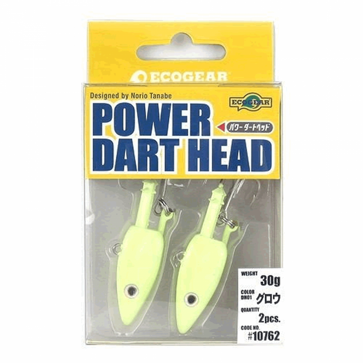 ECOGEAR POWER DIRT HEAD 30.0g (2 pcs/pack) DH01 GLOW (LUMINOUS)