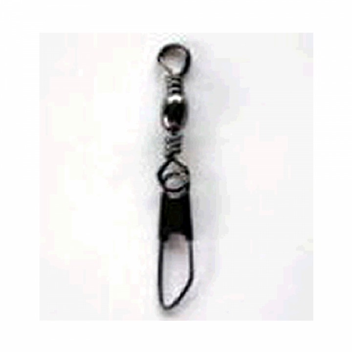 NT SWIVEL BRASS BARREL SWIVEL WITH SAFETY SNAP #8 (8 pcs/pack) BLACK