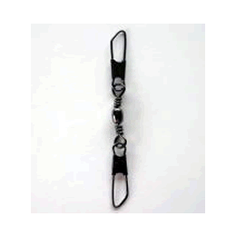 NT SWIVEL BRASS BARREL SWIVEL WITH DOUBLE SAFETY SNAP #4 (5 pcs/pack) BLACK