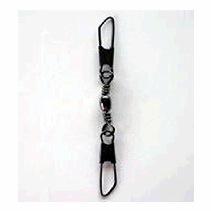 NT SWIVEL BRASS BARREL SWIVEL WITH DOUBLE SAFETY SNAP #8 (7 pcs/pack) BLACK