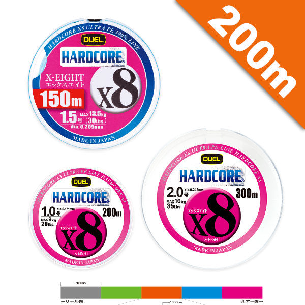 DUEL HARDCORE X8 #1.2 (27 lb) - 200m H3263N-5CBL Multi