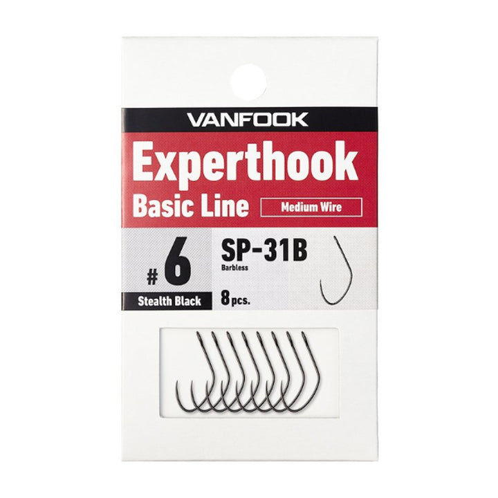 VANFOOK SP-31B EXPERTHOOK B LINE MEDIUM WIRE #7 (8 pcs/pack) BLACK