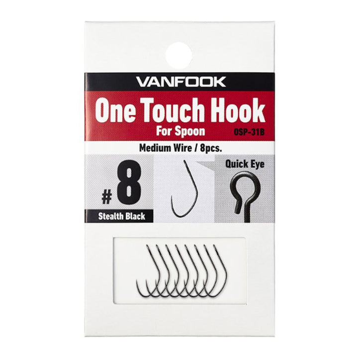 VANFOOK OSP-31B ONE TOUCH HOOK FOR SPOON #8 (8 pcs/pack) STEALTH BLACK