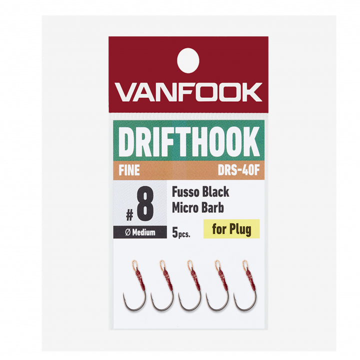 VANFOOK DRS-40F DRIFTHOOK FINE #12 (5 pcs/pack) FLUORINE BLACK