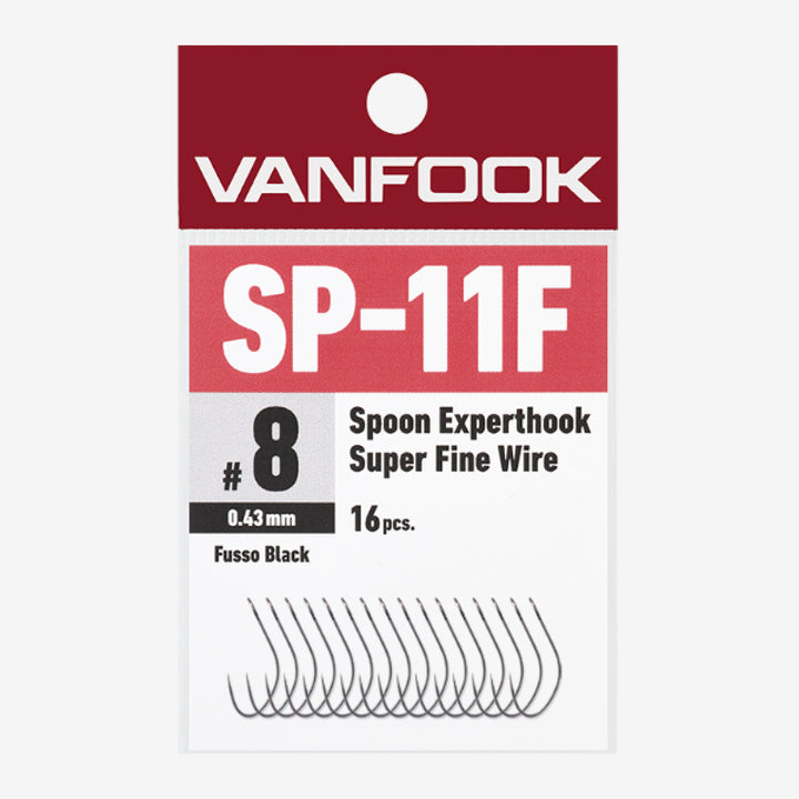 VANFOOK SP-11F SPOON EXPERTHOOK SUPER FINE #8 (16 pcs/pack) FLUORINE BLACK