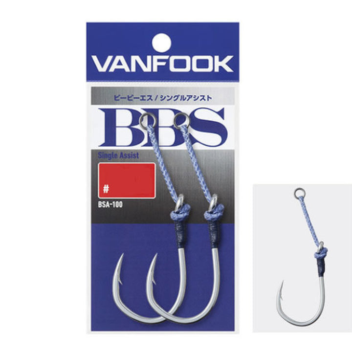VANFOOK BSA-100 BBS SINGLE ASSIST #3/0 (2 pcs/pack) SILVER
