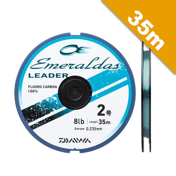 DAIWA EMERALDAS FLUORO LEADER X’LINK #2.25 (9 lb) - 35m Fluorocarbon Natural Green