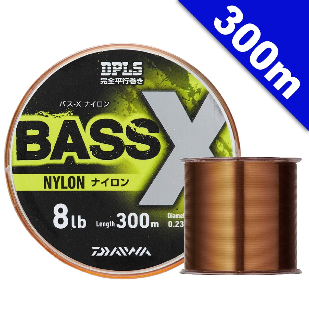 DAIWA BASS-X NYLON 300m #2.5 (10 lb) - 300m NYLON ASSAM BROWN